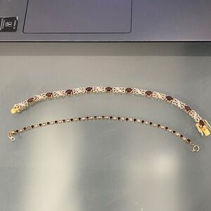 Elegant Sterling Silver and Garnet Women's Bracelet Set